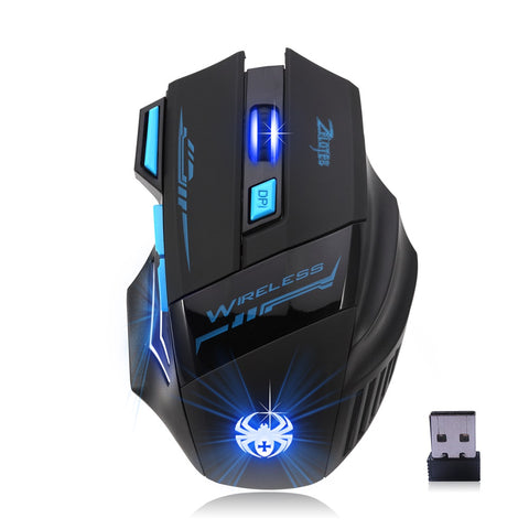 7 Buttons 2400 DPI Colorful Breathing Lights Wireless Gaming Mouse